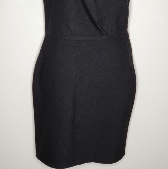 Maje Women's one Shoulder Sheath Dress Solid Black Size 2 Side Zip - Picture 7 of 12